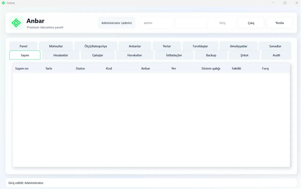Counting and inventory control - Warehouse Management System