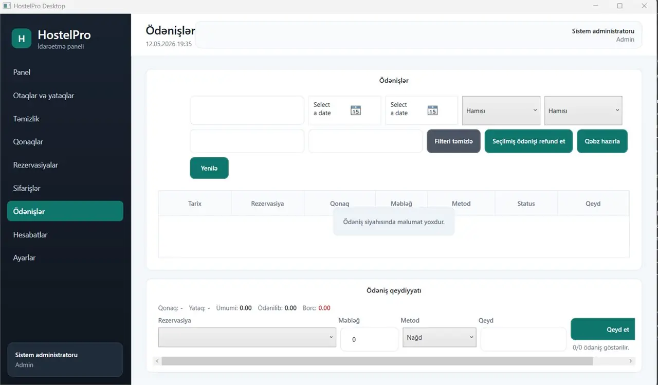 Payments - Hostel Management System
